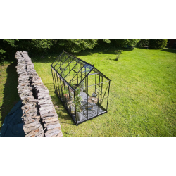 HALLS szklarnia ogrodowa ICON PLANTHOUSE 6 (7,3 m2; 1,93 x 3,79 m) czarna, szkło hartowane + baza